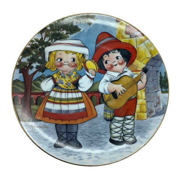 Vtg Dolly Dingle Visits Italy Collector Plate Grace G. Drayton First Edition 8.5 - Picture 1 of 6